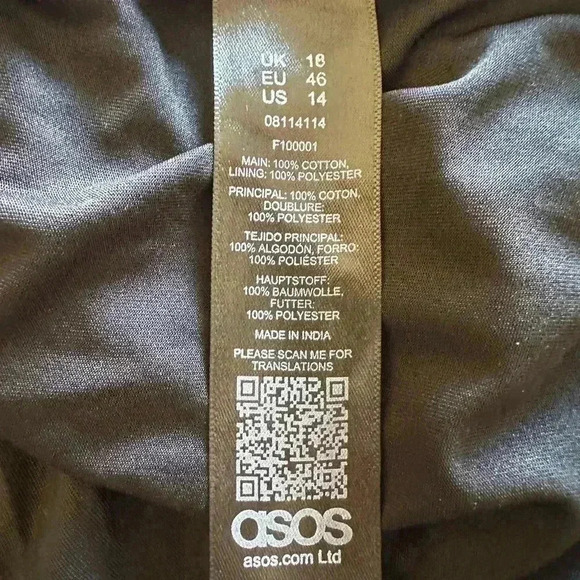 NWOT ASOS Eyelet Short Sleeve Black Maxi Dress - Picture 5 of 6